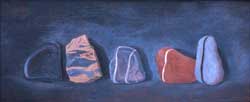 Giorgio's Stones II, oils, 8"x19", 2004